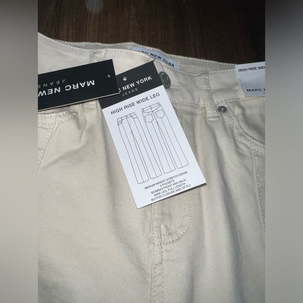 *sold*NWT Marc New York Jeans High Rise Wide Leg Off-White - Picture 3 of 11